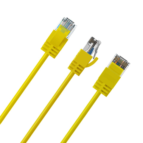 Cruxtec CAT6A UTP 10GbE Ultra-Thin Ethernet Cable (Yellow 1m) image