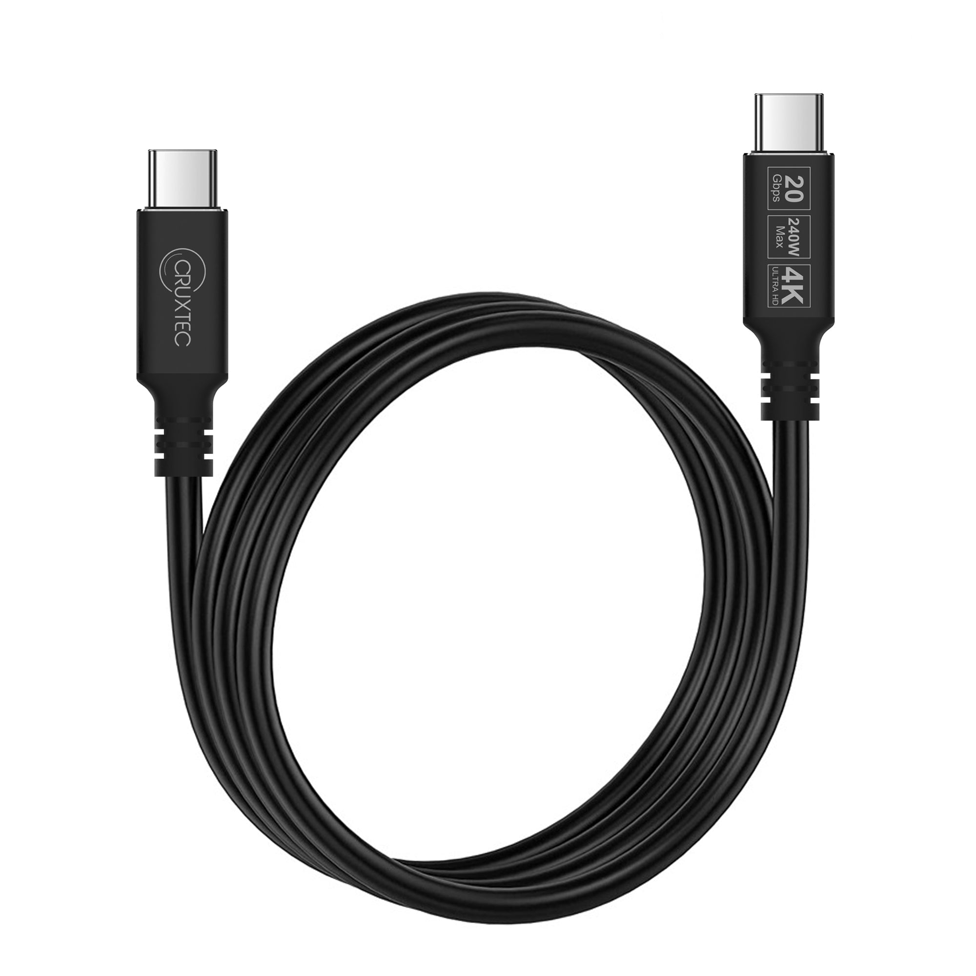 Cruxtec USB-C Full-Feature Cable ( 240W, 20Gpbs, ) 4K@60Hz (2m) image