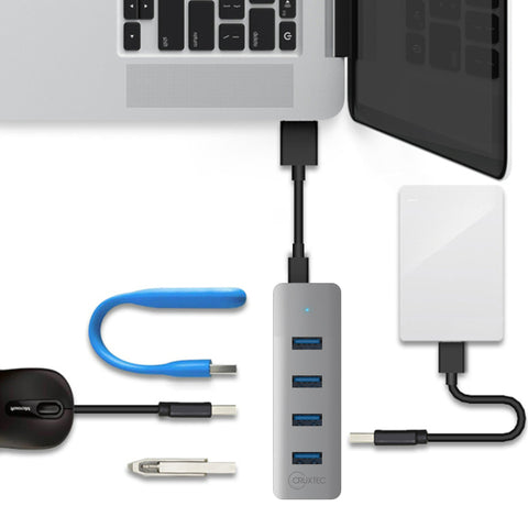 Cruxtec 4-Port USB 3.0 Hub with USB-C Power Port image