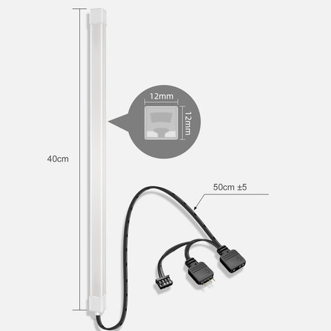 Cruxtec ARGB Silicone Light Strip ( Square Tube 40cm ) image