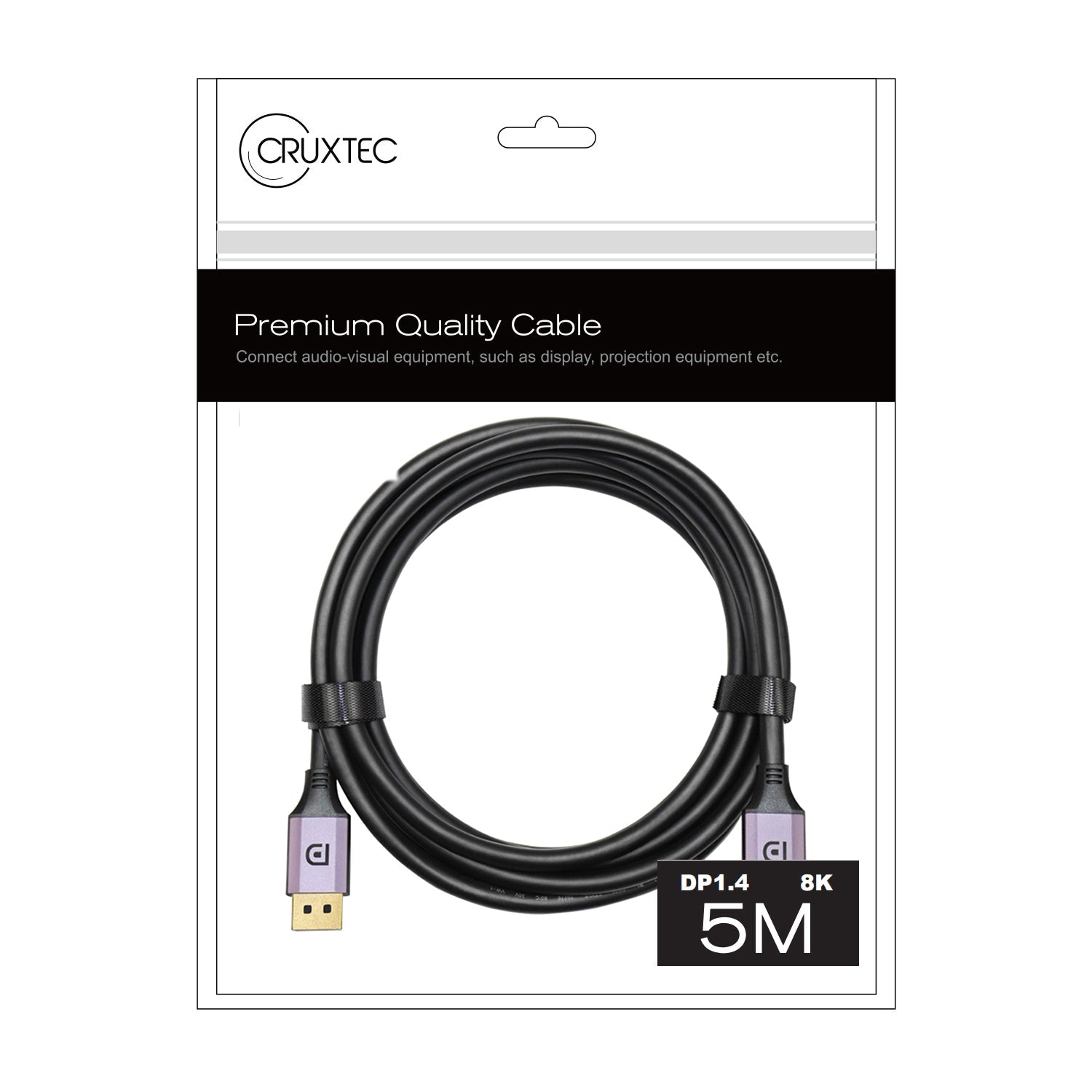 Cruxtec DisplayPort 1.4 Cable 8K@60Hz / 4K@120Hz (Black 5m) image