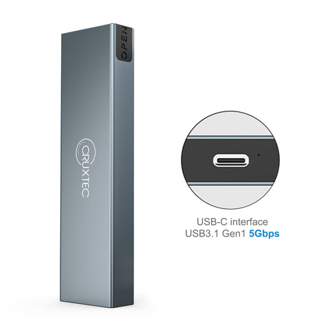 Cruxtec NGFF M.2 SSD to USB-C Enclosure 5Gbps image