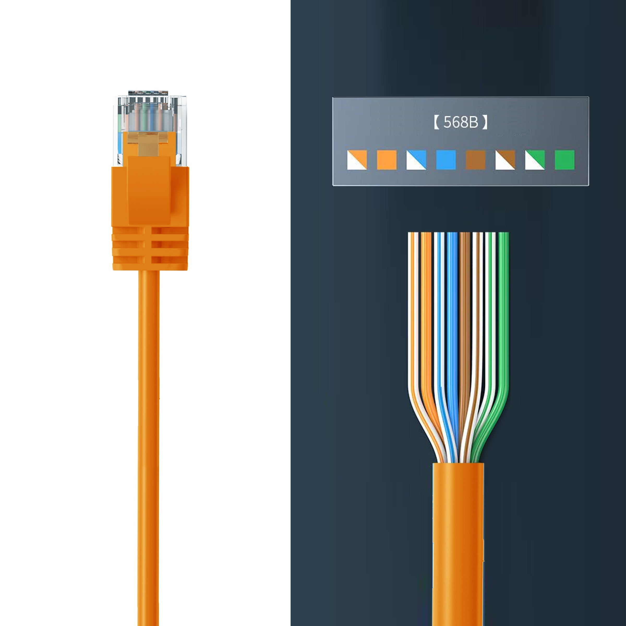 Cruxtec CAT6A UTP 10GbE Ultra-Thin Ethernet Cable (Orange 1m) image