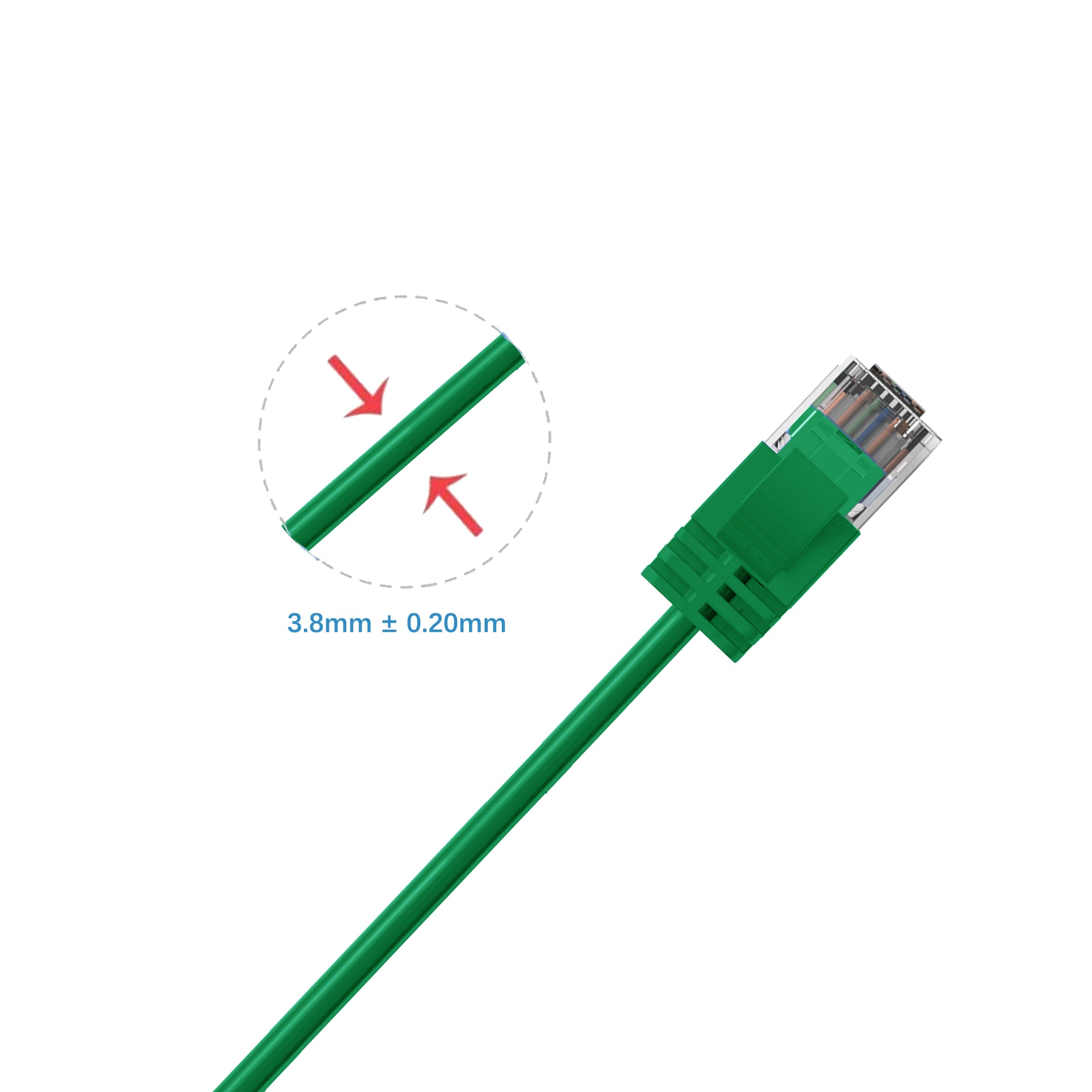 Cruxtec CAT6A UTP 10GbE Ultra-Thin Ethernet Cable (Green 1m) image