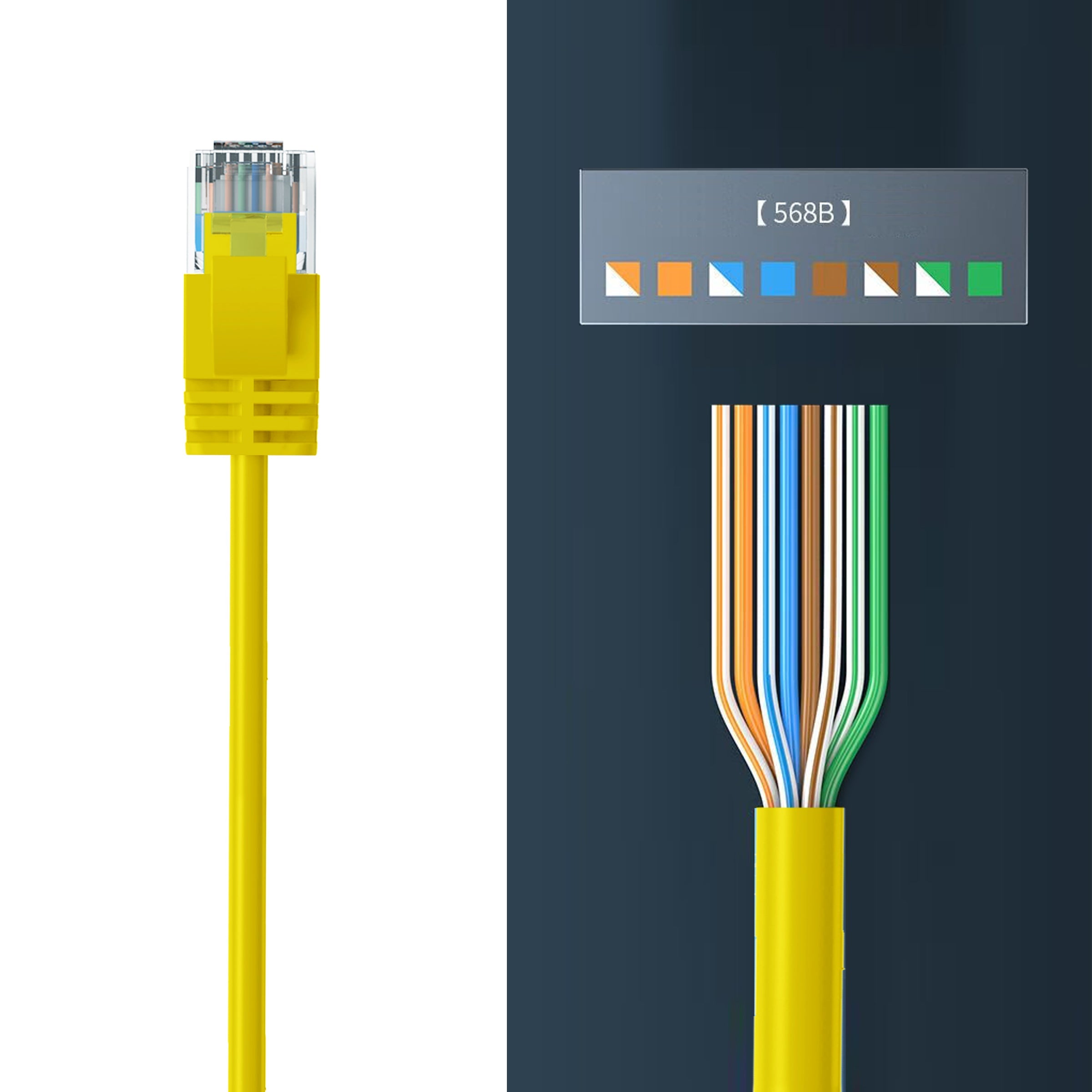 Cruxtec CAT6A UTP 10GbE Ultra-Thin Ethernet Cable (Yellow 50cm) image