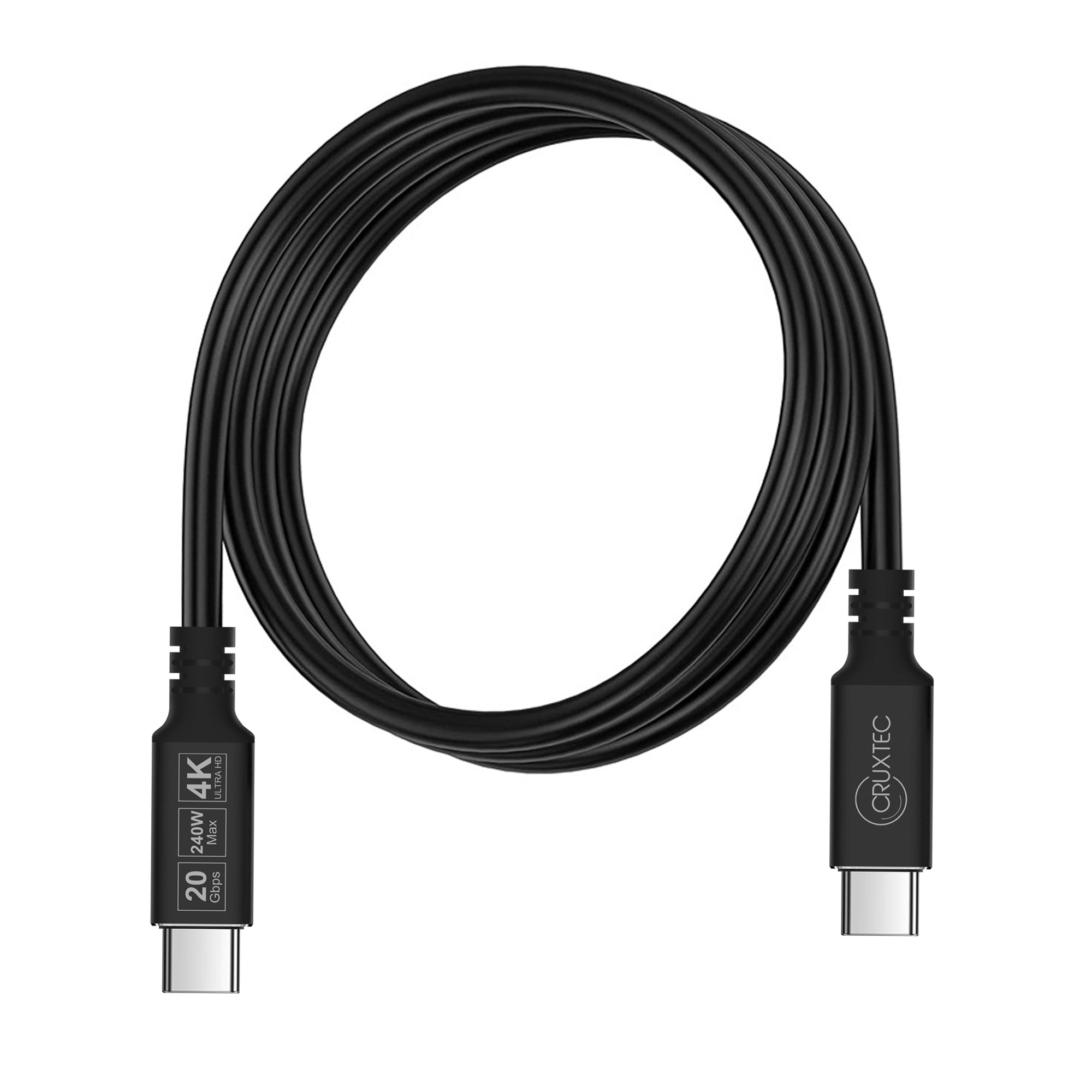 Cruxtec USB-C Full-Feature Cable ( 240W, 20Gpbs, ) 4K@60Hz (3m) image