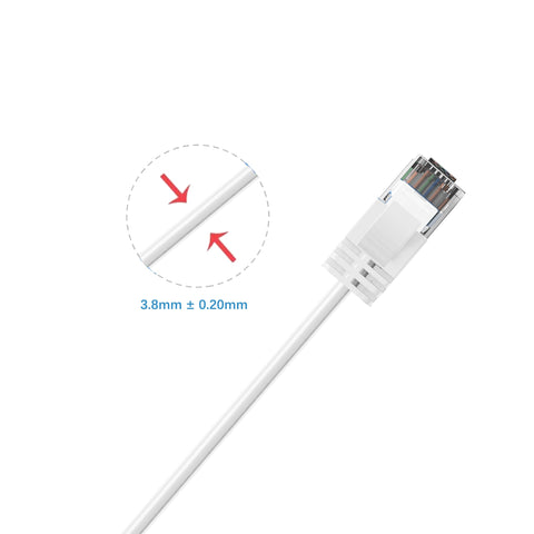 Cruxtec CAT6A UTP 10GbE Ultra-Thin Ethernet Cable (White 30cm) image