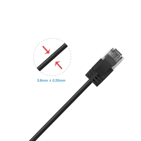Cruxtec CAT6A UTP 10GbE Ultra-Thin Ethernet Cable (Black 1m) image