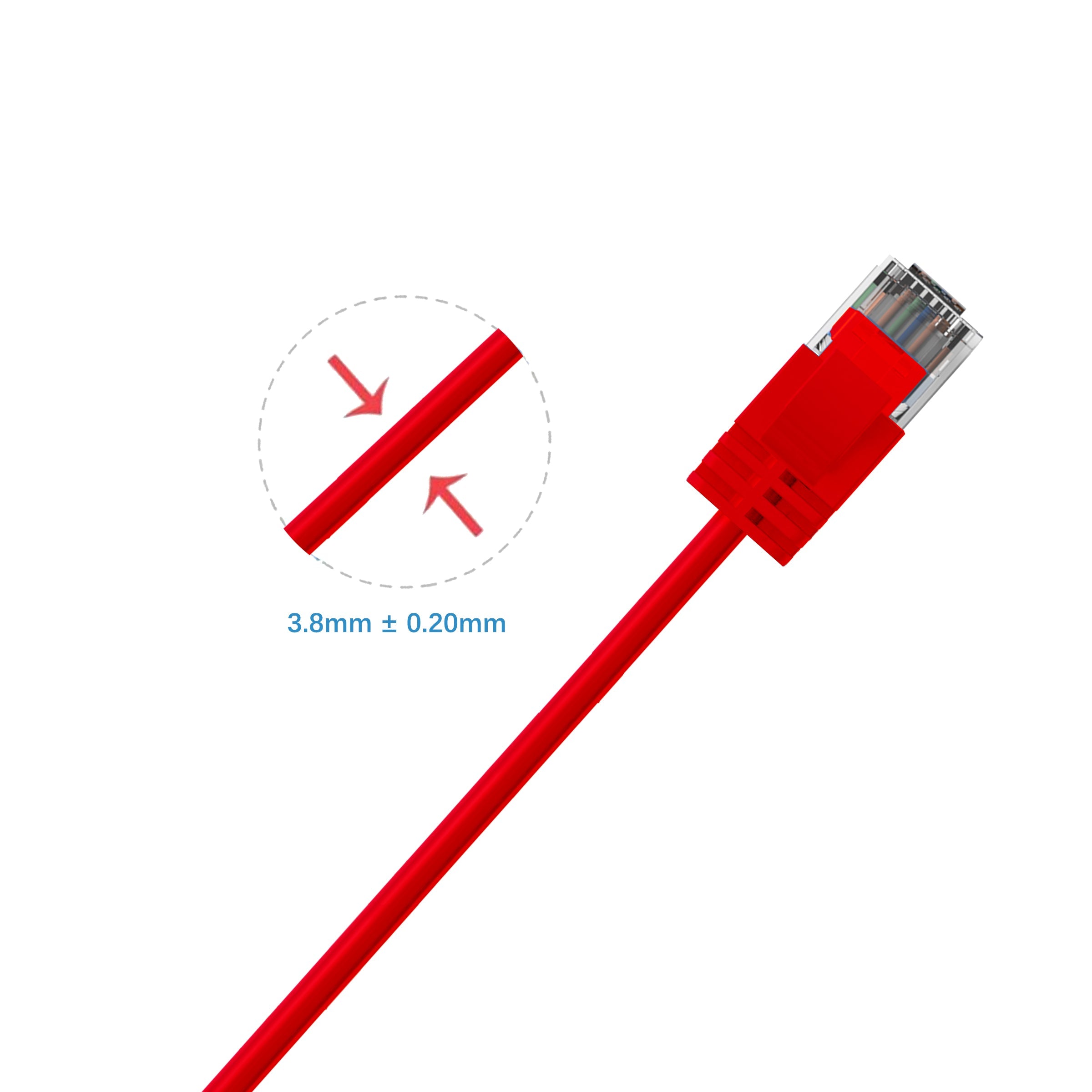 Cruxtec CAT6A UTP 10GbE Ultra-Thin Ethernet Cable (Red 20m) image
