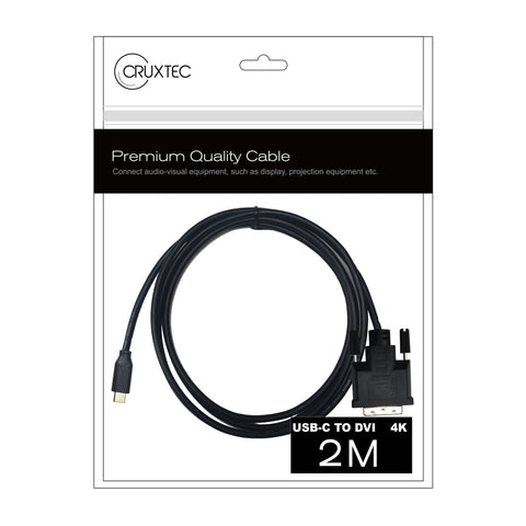 Cruxtec USB-C Male to DVI Male Cable 4K@30Hz (Black 2m) image