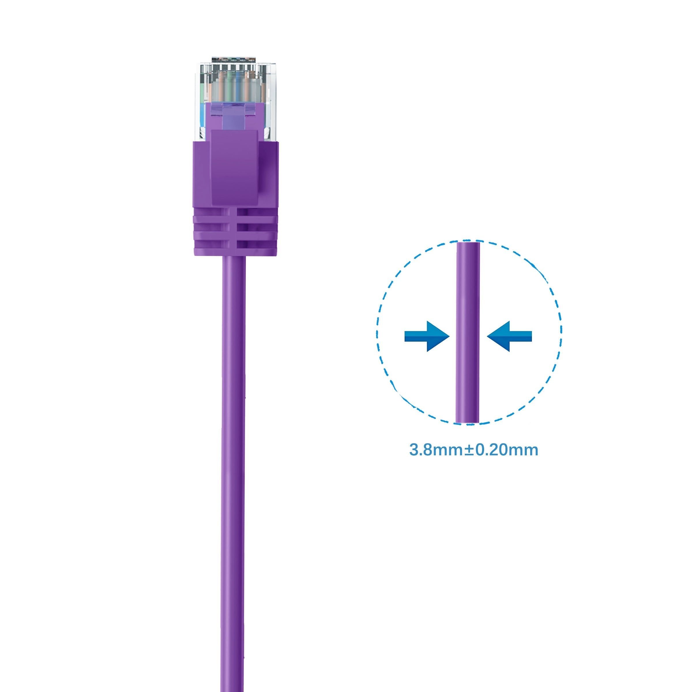 Cruxtec CAT6A UTP 10GbE Ultra-Thin Ethernet Cable (Purple 50cm) image