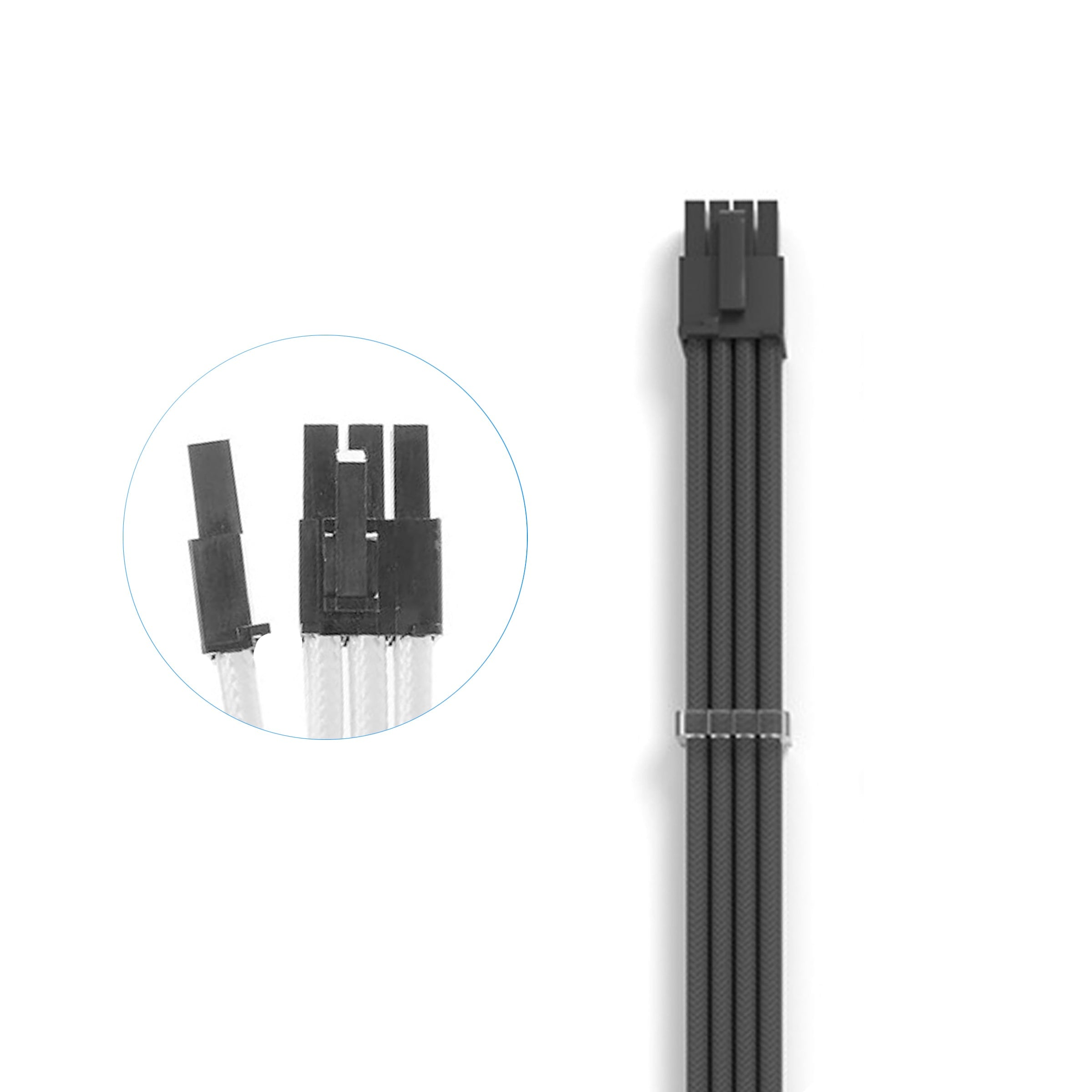 Cruxtec PCIe 8Pin Female to 6+2Pin Male Cable (Black 35cm) image
