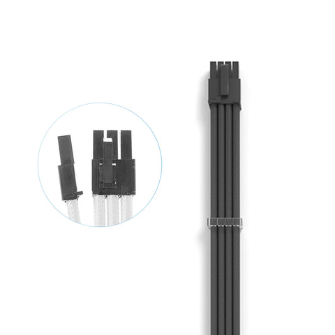 Cruxtec PCIe 8Pin Female to 6+2Pin Male Cable (Black 35cm) image
