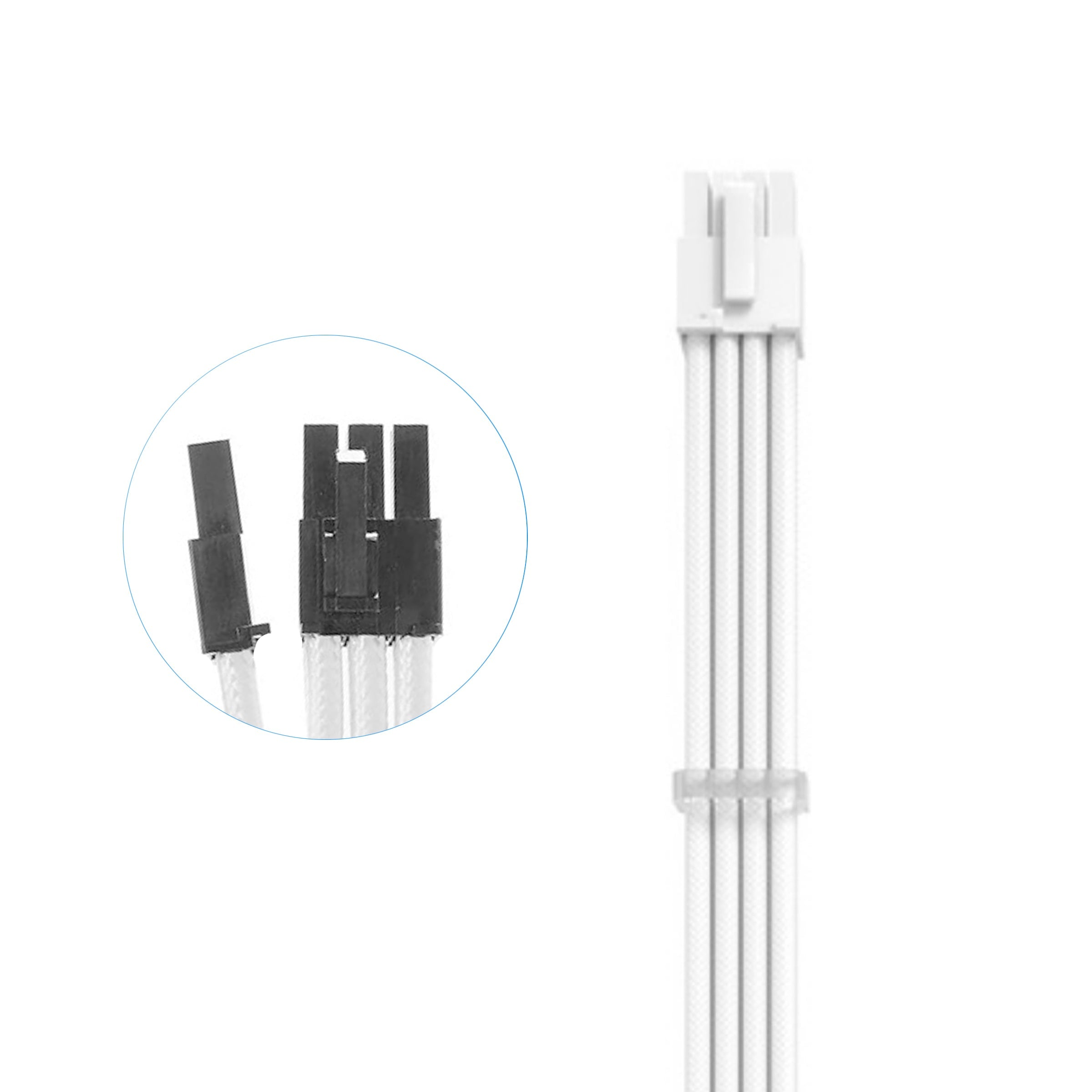 Cruxtec PCIe 8Pin Female to 6+2Pin Male Cable (White 35cm) image