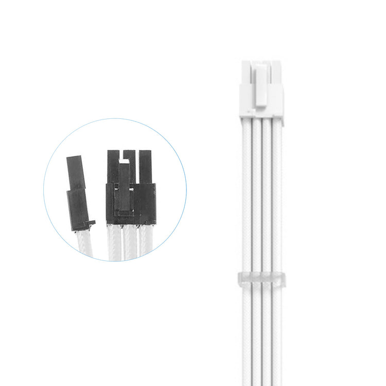 Cruxtec PCIe 8Pin Female to 6+2Pin Male Cable (White 35cm) image