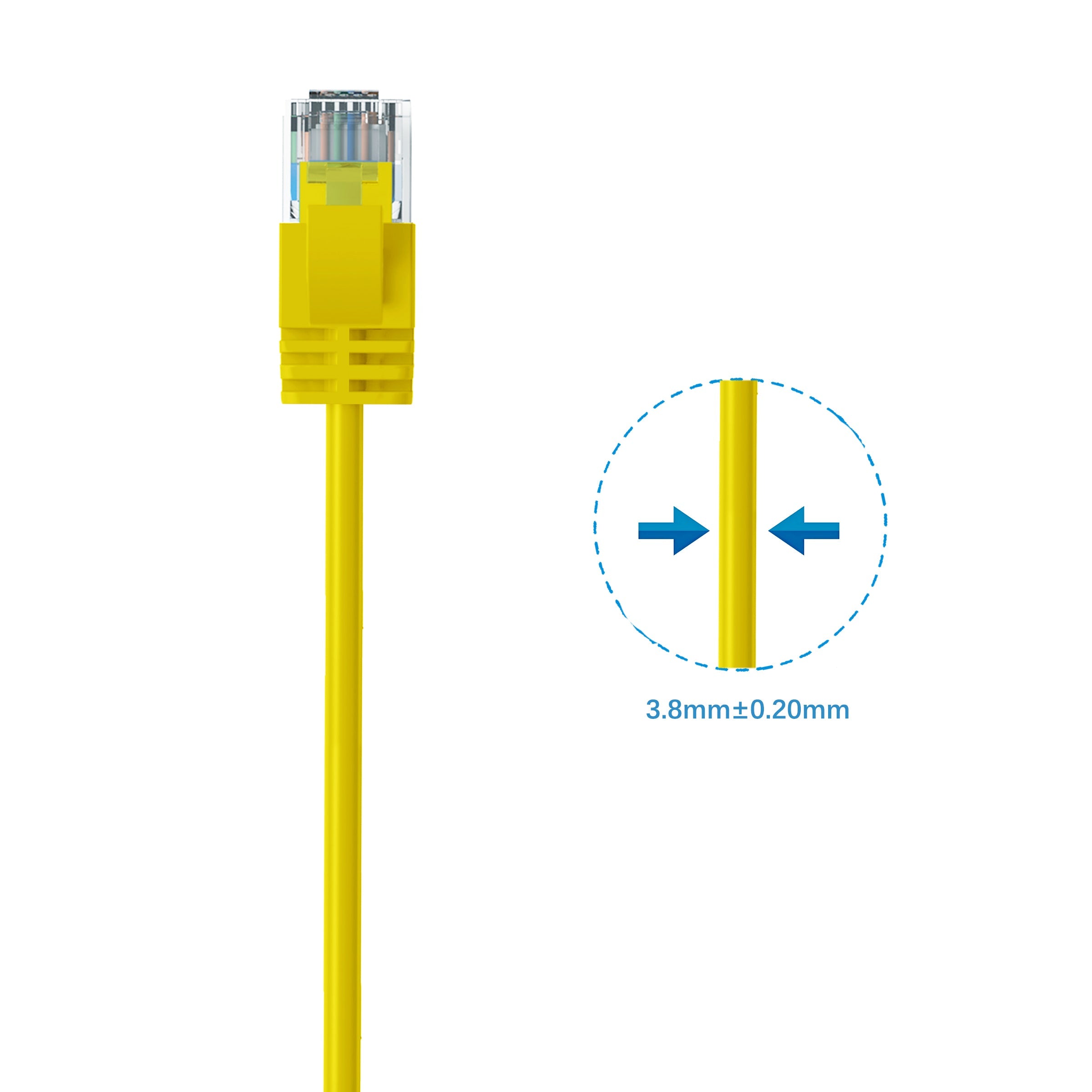 Cruxtec CAT6A UTP 10GbE Ultra-Thin Ethernet Cable (Yellow 2m) image