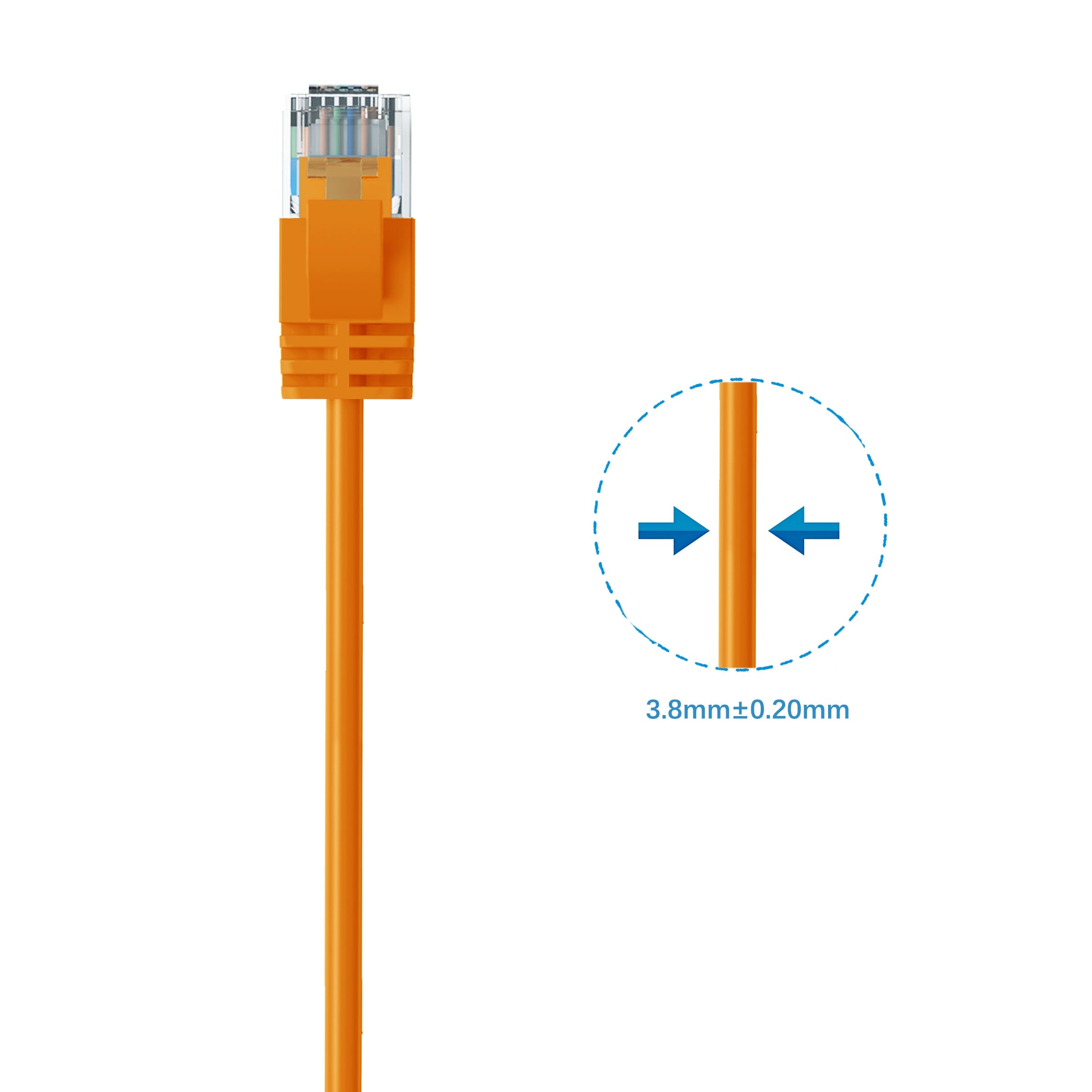 Cruxtec CAT6A UTP 10GbE Ultra-Thin Ethernet Cable (Orange 3m) image