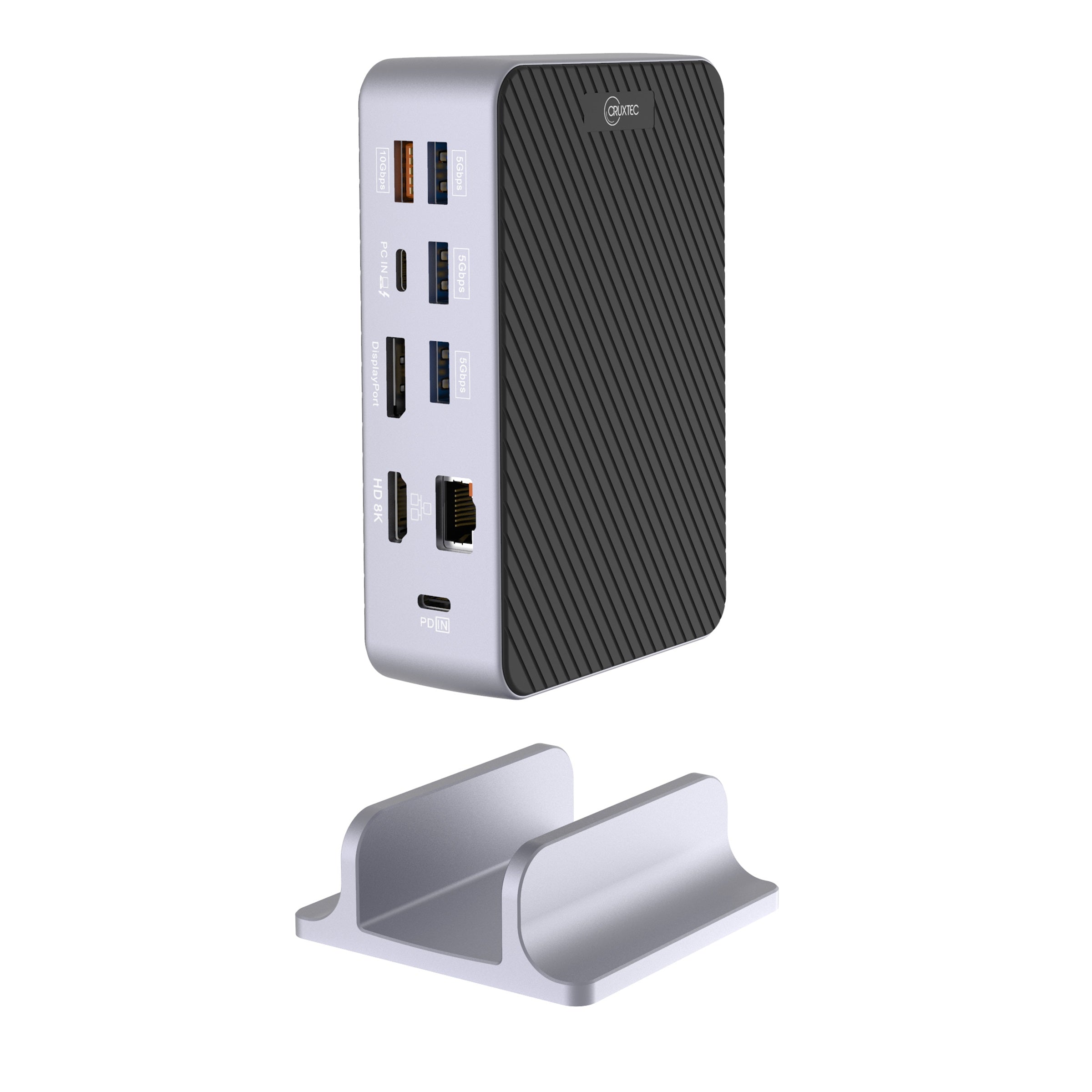 Cruxtec USB-C to DisplayPort Cable 8K@30Hz (Metallic Gray + Black 1m) image