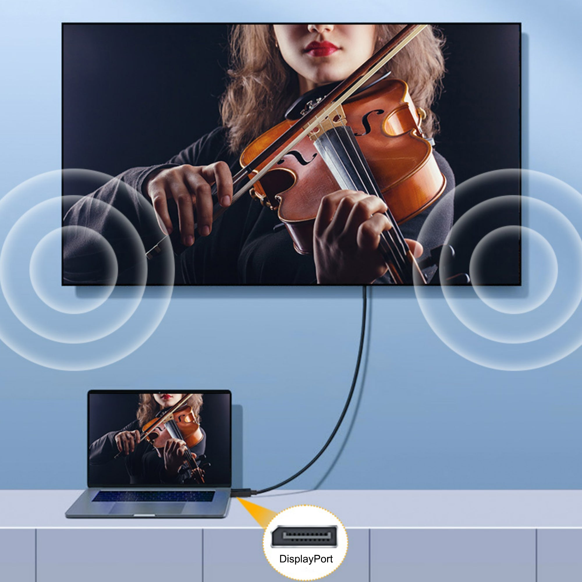 Cruxtec DisplayPort to HDMI Cable 4K@30Hz (Black 1m) image
