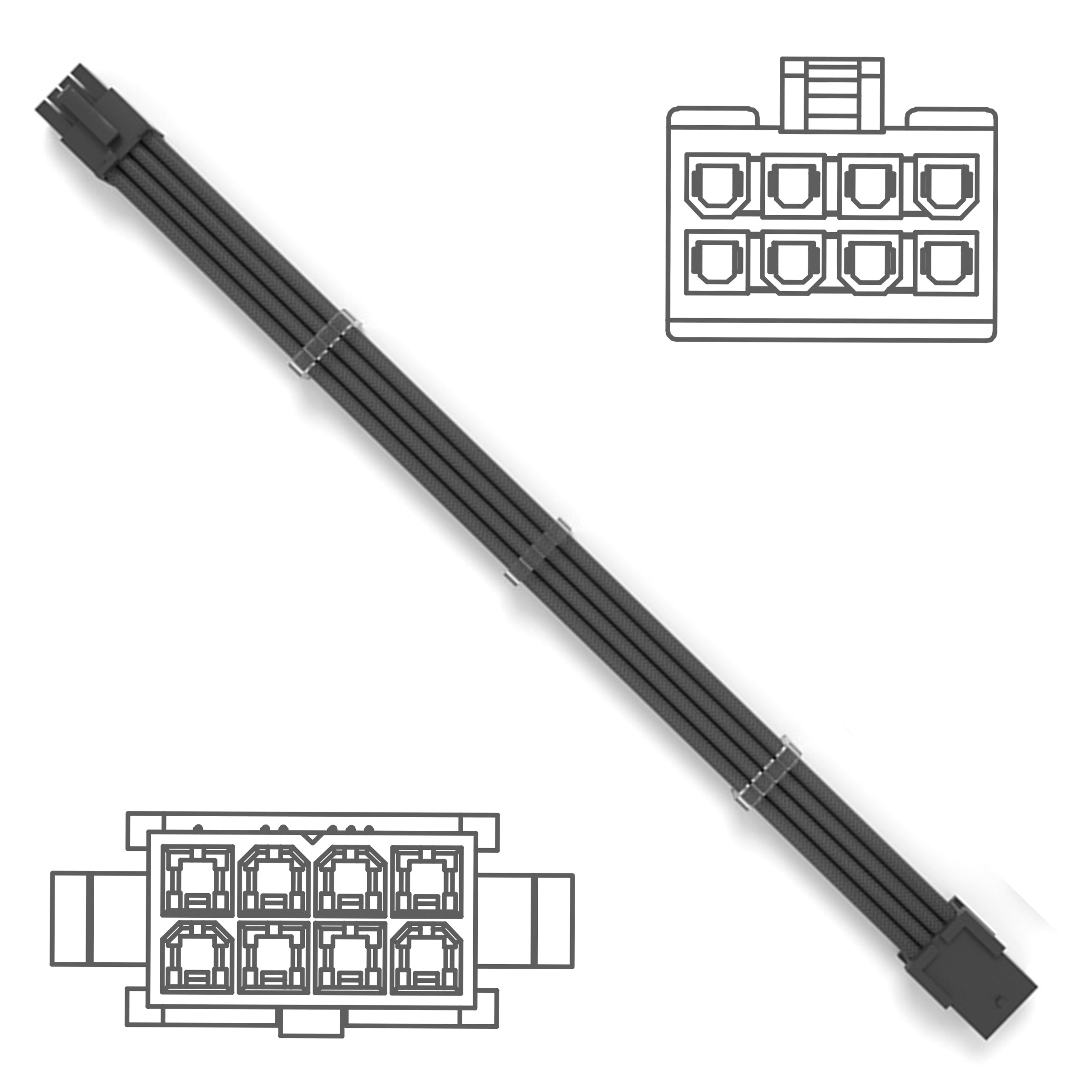 Cruxtec EPS 8Pin Female to 8Pin Male Cable (Black 30cm) image