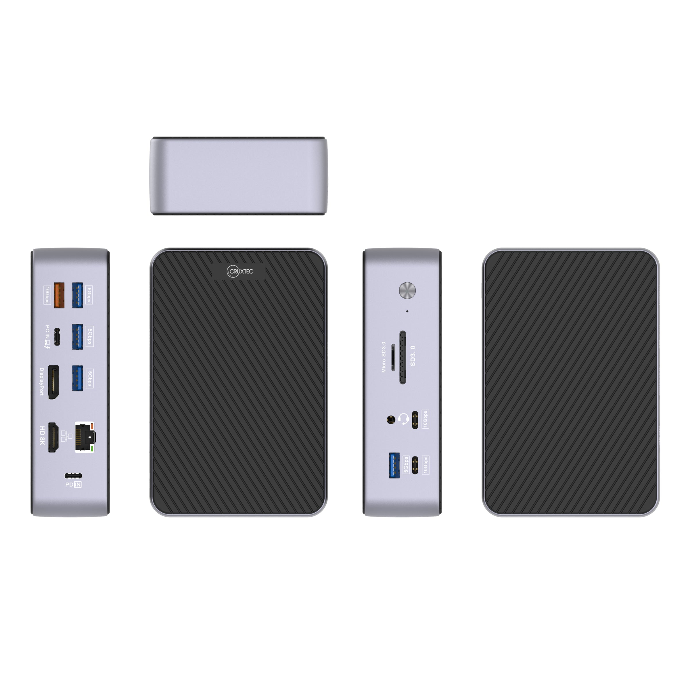 Cruxtec USB-C to DisplayPort Cable 8K@30Hz (Metallic Gray + Black 1m) image