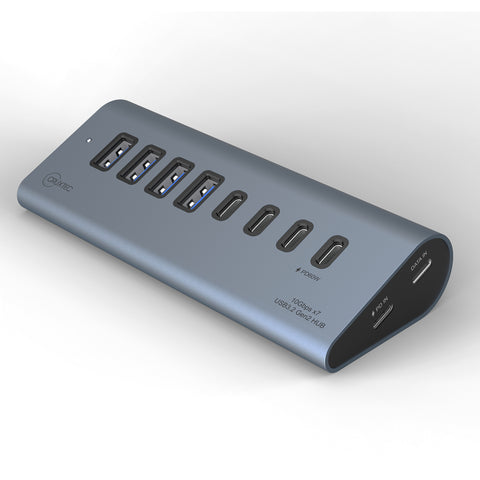 Cruxtec USB 3.2 Gen 2 7-Port Hub with PD 60W Output (Space Grey) product image 3