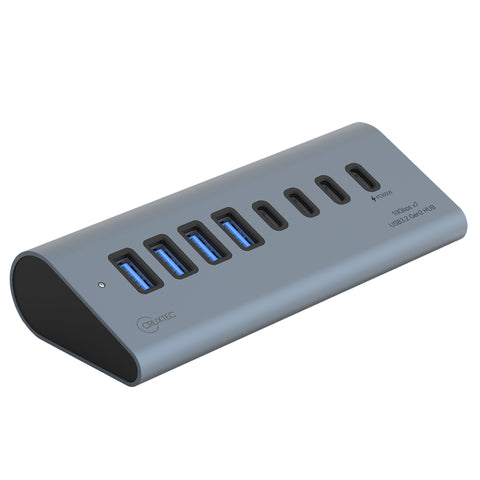 Cruxtec USB 3.2 Gen 2 7-Port Hub with PD 60W Output (Space Grey) product image 2