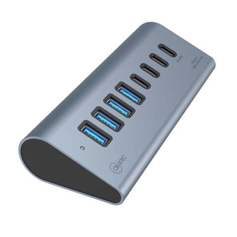 Cruxtec USB 3.2 Gen 2 7-Port Hub with PD 60W Output (Space Grey) product image 7