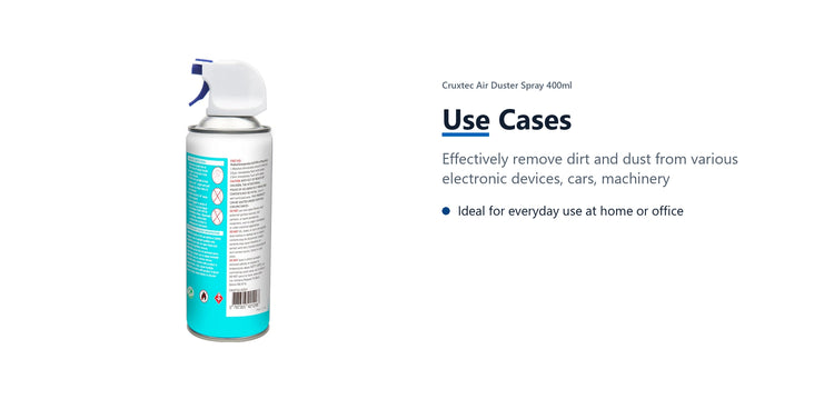 Cruxtec Air Duster Spray 400ml use cases detail image with verified product information