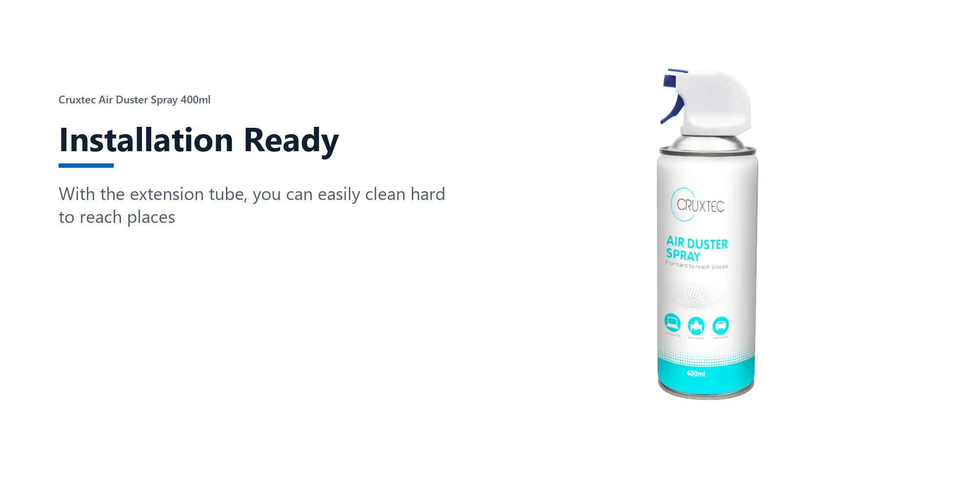 Cruxtec Air Duster Spray 400ml installation ready detail image with verified product information