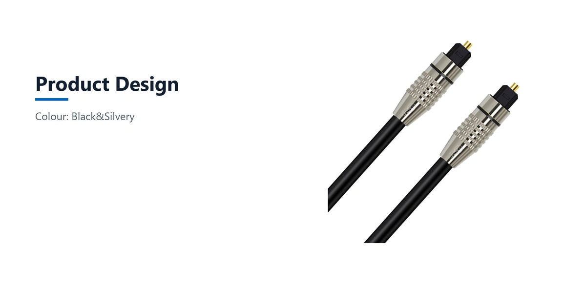 Cruxtec Optical Fiber Toslink Digital Audio Cable (1m) product design detail image with verified product information