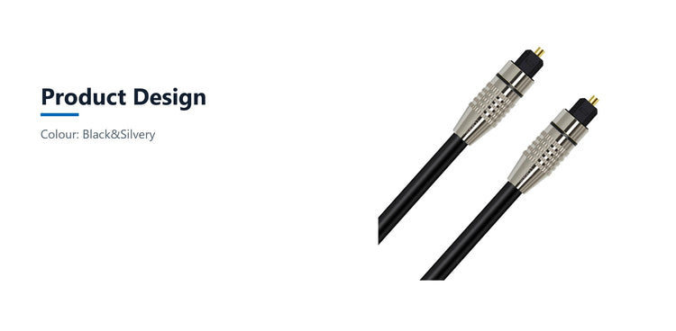 Cruxtec Optical Fiber Toslink Digital Audio Cable (1m) product design detail image with verified product information