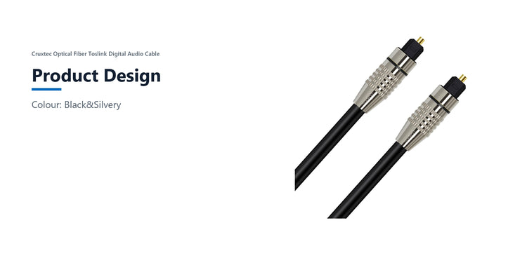 Cruxtec Optical Fiber Toslink Digital Audio Cable (1m) product design detail image with verified product information
