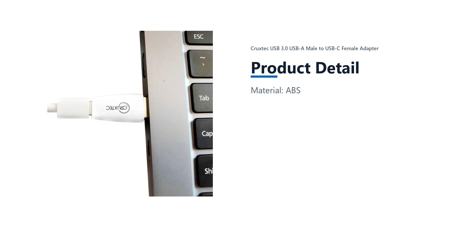 Cruxtec USB 3.0 USB-A Male to USB-C Female Adapter product detail detail image with verified product information