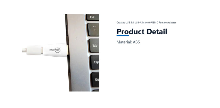 Cruxtec USB 3.0 USB-A Male to USB-C Female Adapter product detail detail image with verified product information