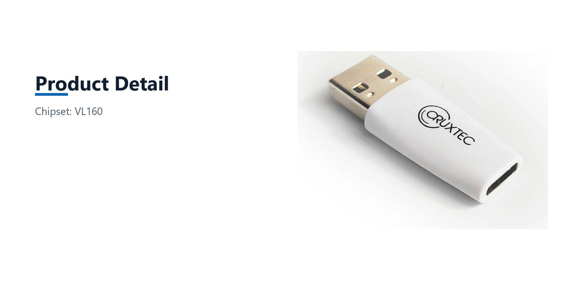 Cruxtec USB 3.0 USB-A Male to USB-C Female Adapter product detail detail image with verified product information