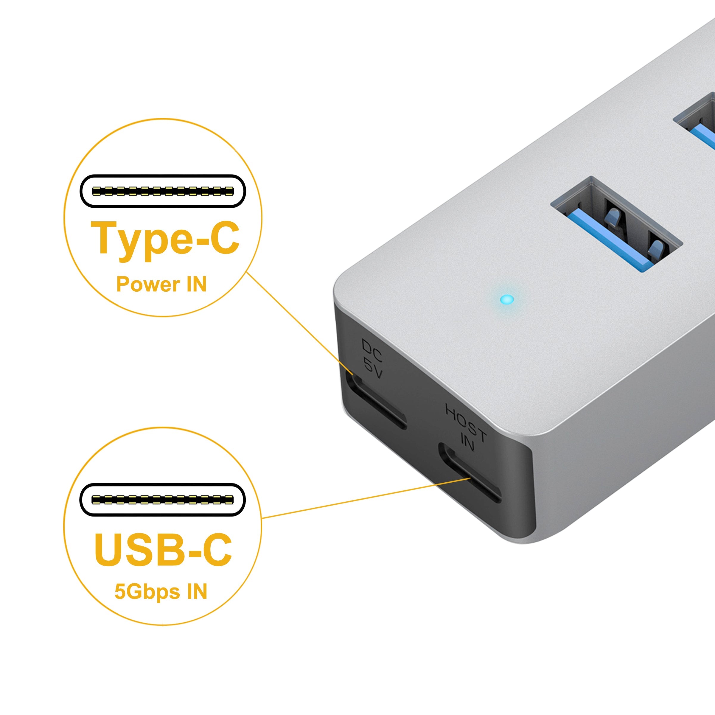 Cruxtec 7-Port USB 3.0 Hub with Type-C Power Port image