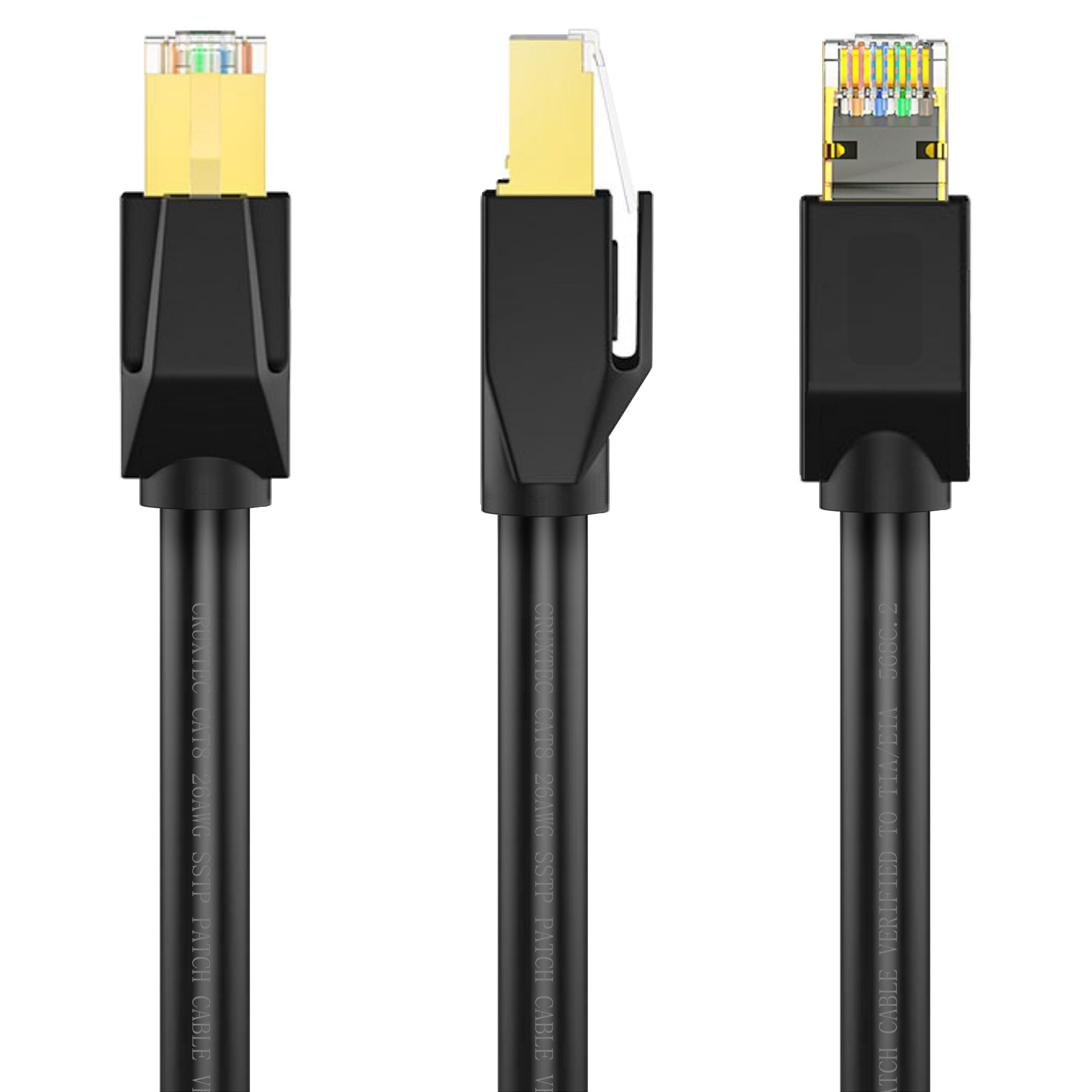 Cruxtec CAT8 S/FTP 40GbE Shielded Ethernet Cable (Black 1m) image