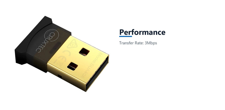 Cruxtec Bluetooth 4.0 Nano USB Adapter performance detail image with verified product information