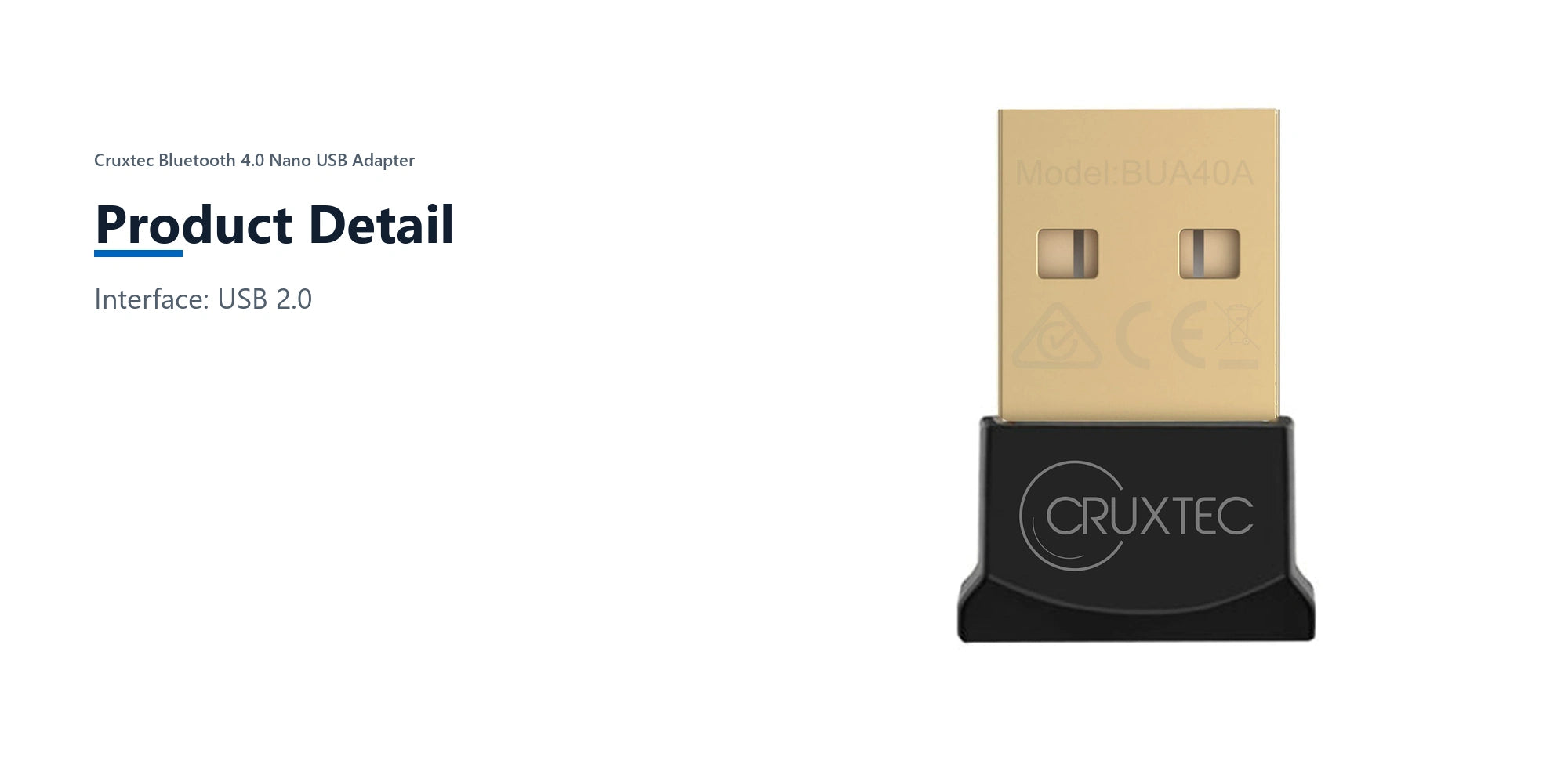 Cruxtec Bluetooth 4.0 Nano USB Adapter product detail detail image with verified product information
