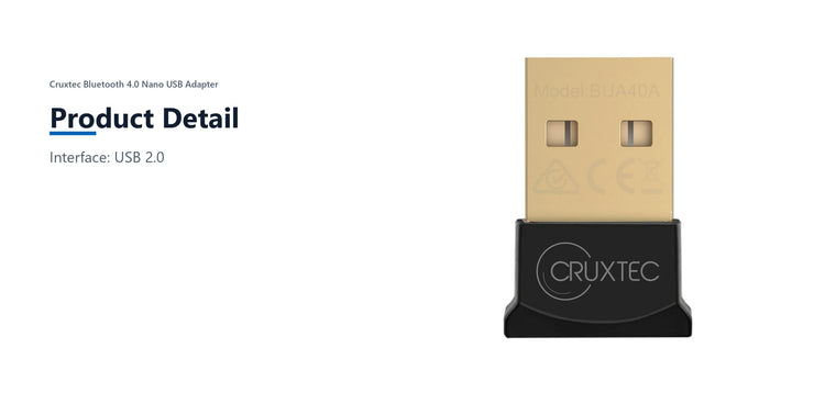 Cruxtec Bluetooth 4.0 Nano USB Adapter product detail detail image with verified product information