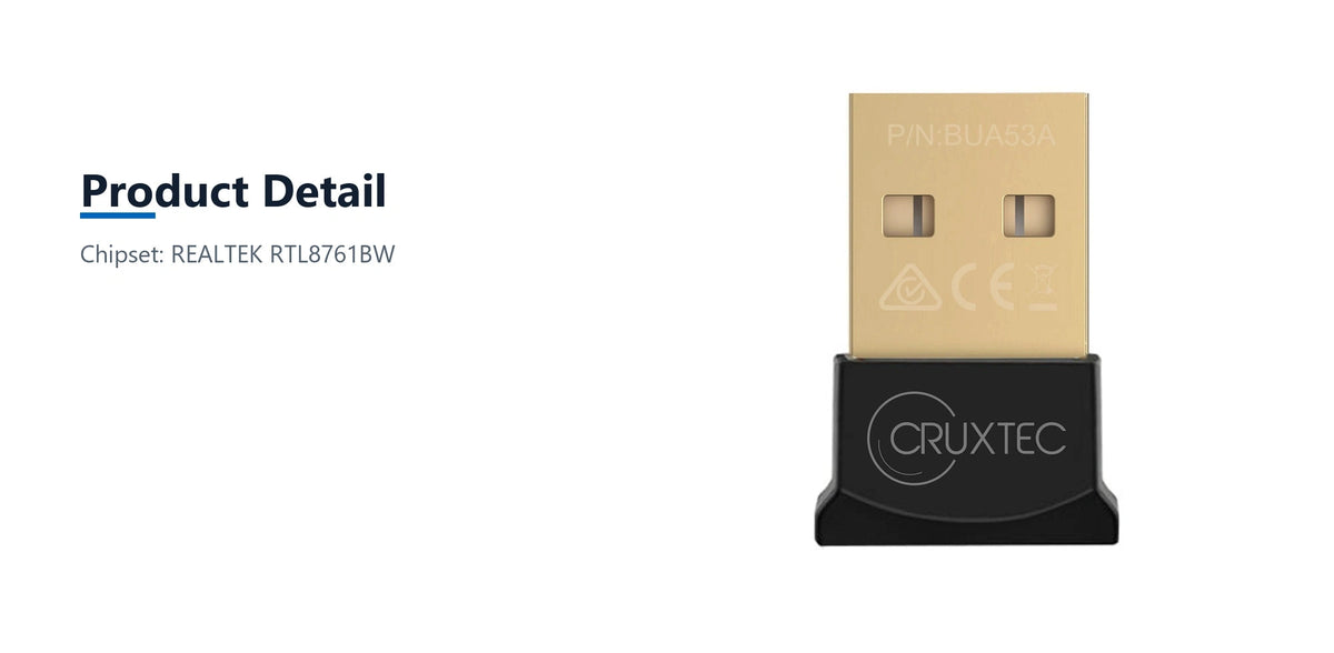 Cruxtec Bluetooth 5.3 Nano USB Adapter product detail detail image with verified product information
