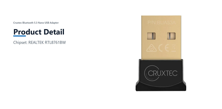 Cruxtec Bluetooth 5.3 Nano USB Adapter product detail detail image with verified product information