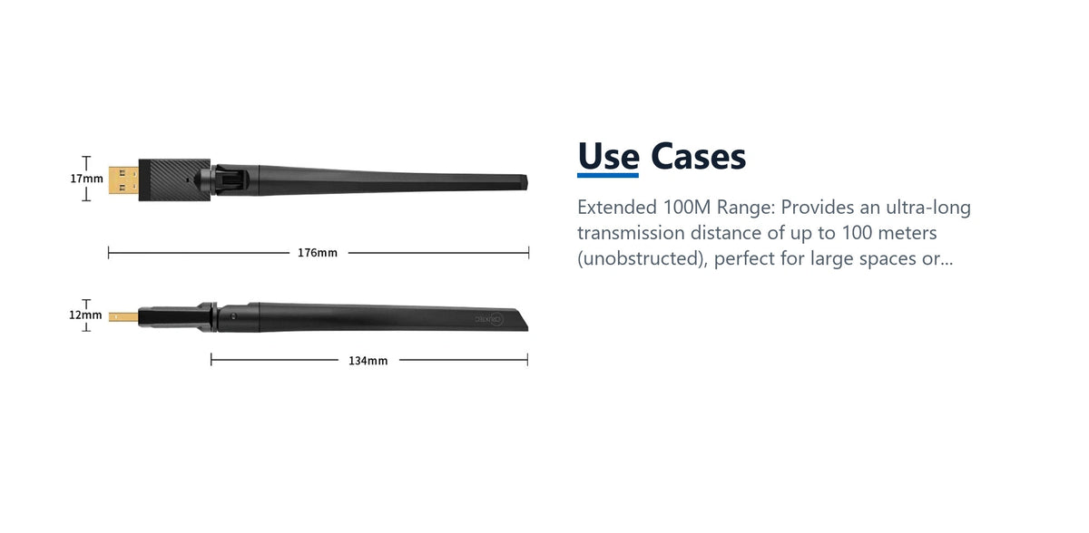 Cruxtec Long Range Bluetooth 6.0 USB Adapter use cases detail image with verified product information