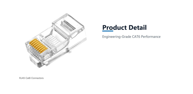 Cruxtec RJ45 CAT6 UTP Connector 50 Pack product detail detail image with verified product information