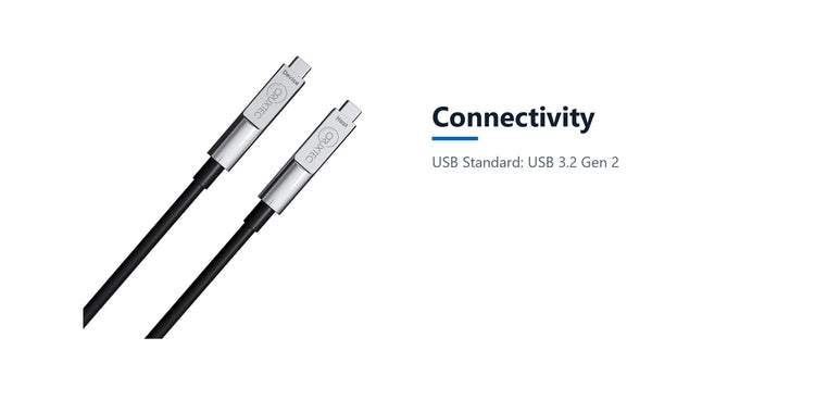 Cruxtec USB-C USB 3.2 Gen2 Full-Feature Active Optical Cable with PD 60W 8K@60Hz / 4K@120Hz (Black 10m) connectivity detail image with verified product information
