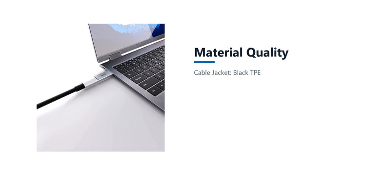 Cruxtec USB-C USB 3.2 Gen2 Full-Feature Active Optical Cable with PD 60W 8K@60Hz / 4K@120Hz (Black 10m) material quality detail image with verified product information
