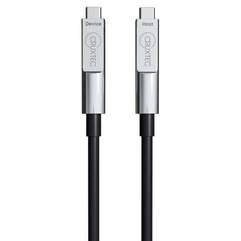 Cruxtec USB-C USB 3.2 Gen2 Full-Feature Active Optical Cable with PD 60W 8K@60Hz / 4K@120Hz (Black 10m) image
