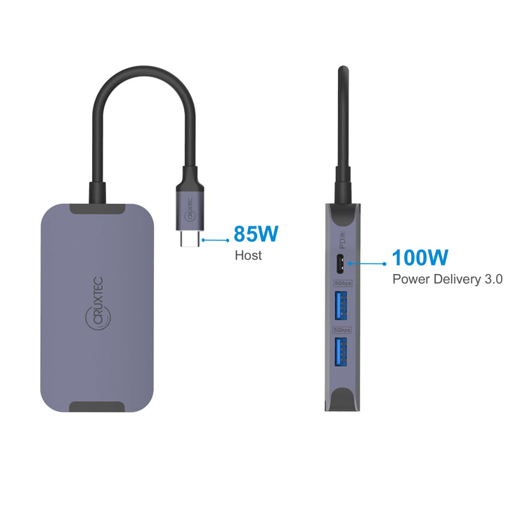 Cruxtec USB-C to DisplayPort Cable 4K@30Hz (Silver Grey 15cm) image