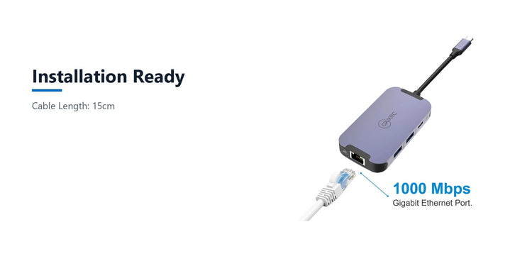 Cruxtec 6-in-1 USB-C to Dual HDMI Mini Dock installation ready detail image with verified product information